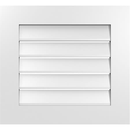 Ekena Millwork Vertical Surface Mount PVC Gable Vent: Functional, w/ 3-1/2"W x 1"P Standard Frame, 24"W x 22"H GVPVE24X2201SF